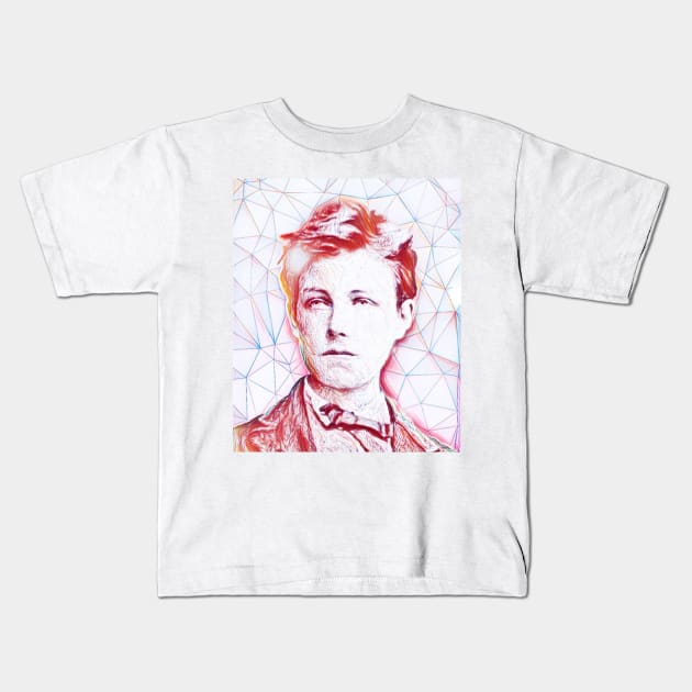 Arthur Rimbaud Portrait | Arthur Rimbaud Artwork | Line Art Kids T-Shirt by JustLit